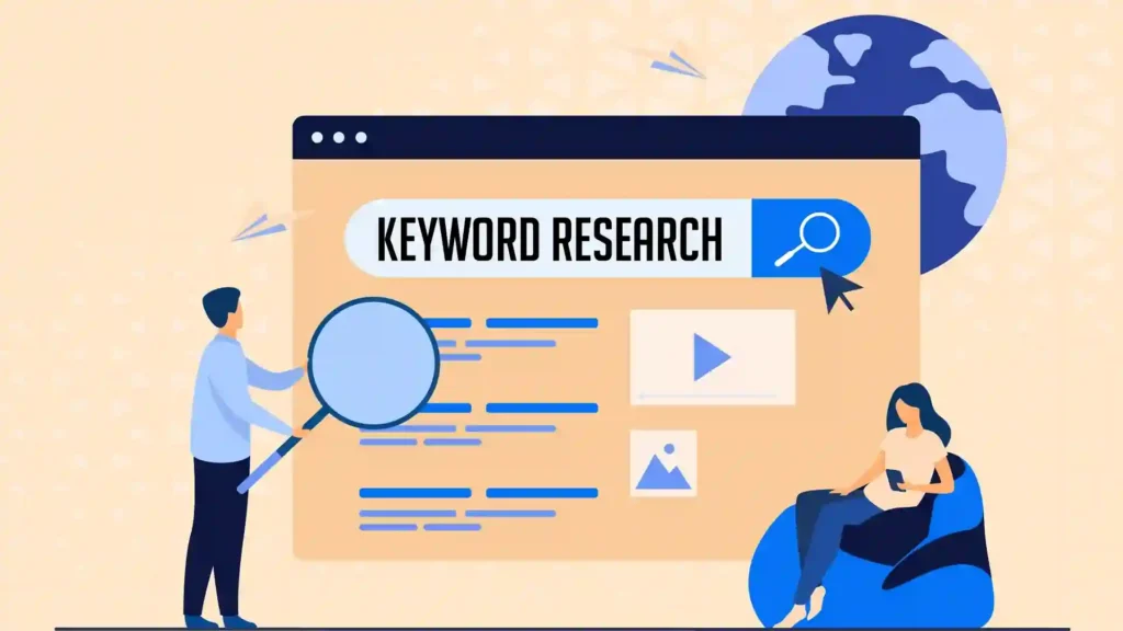 Person conducting keyword research